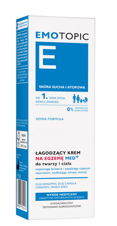 Emotopic Łagodzący krem na egzemę Med+ do twarzy i ciała, 75 ml