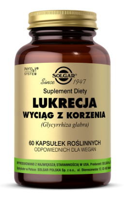 SOLGAR Lukrecja wyciąg z korzenia, 60 kapsułek