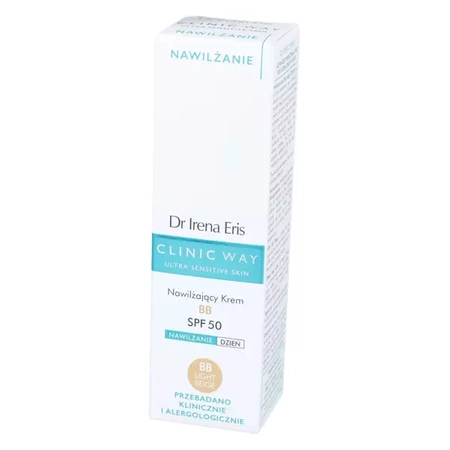 Dr Irena Eris CLINIC WAY Nawilżający Krem BB na dzień SPF 50 nr 10 LIGHT BEIGE 30ml