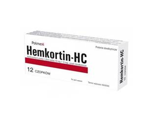 Hemkortin-HC czopki doodbytnicze (0,01g+0,01g)/g, 12 sztuk