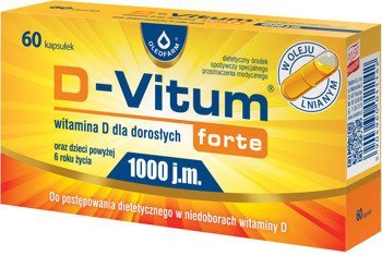 D-Vitum forte 1000 j.m,.60 kapsułek