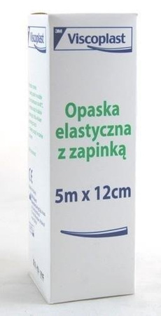 Opaska elastyczna VISCOPLAST tkana z zapinką 5m x 12 cm 1s