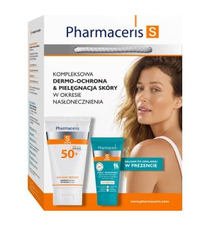 PHARMACERIS S Zestaw balsam ochronny do ciała SPF50+, 150 ml +Balsam kojąco-regenerujący po opalaniu, 50 ml