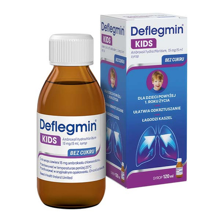 Deflegmin Kids 15mg/5ml syrop dla dzieci na kaszel mokry, 120 ml