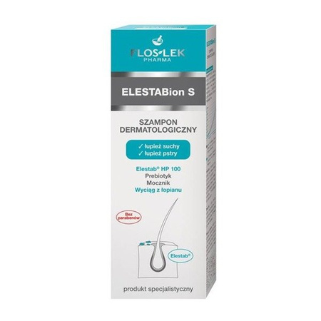 FLOS-LEK ELESTABION S Szampon  dermatologiczny łupież suchy, pstry 150ml
