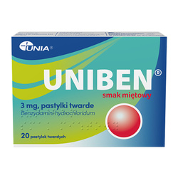 Uniben smak miętowy pastyl.twarde 3mg 20pa