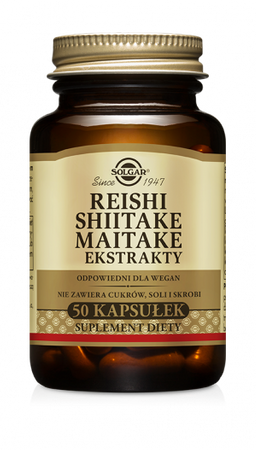 SOLGAR Reishi Shiitake Maitake ekstrakty 50 kapsułek