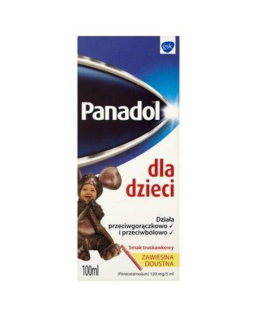 Panadol dla dzieci zawiesina do ust 0,12g/5ml 100 ml