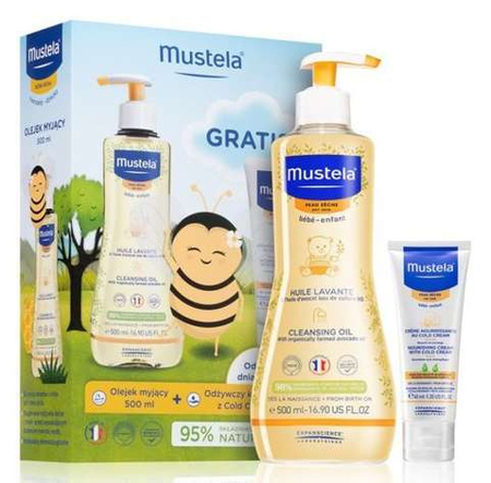 MUSTELA Eko Maluch - skóra sucha (OLEJEK MYJĄCY 500ml + KREM ODŻYWCZY Z COLD CREAM 40ml