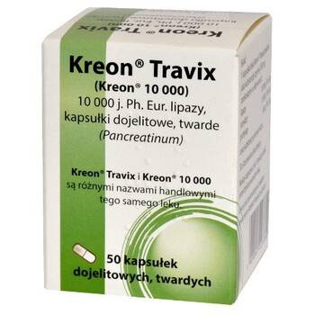 Kreon Travix 10000j.Ph.E 50 kapsułek import
