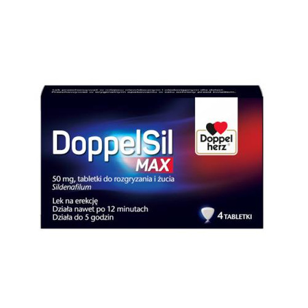 DoppelSil MAX 50mg 4 tabletki do rozgryzania i żucia 