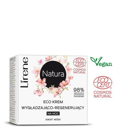 LIRENE NATURA ECO Krem przeciwzmarszczkowy na noc Kwiat Wiśni