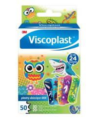 VISCOPLAST Zestaw Plastrów dziecięcych Mix 2 rozmiarów, 50 sztuk