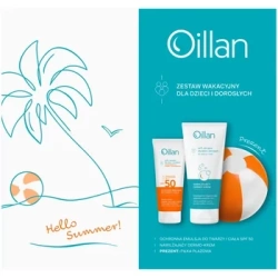 OILLAN Sun Zestaw Ochronna Emulsja Przeciwsłoneczna SPF50, 100ml + Dermo-Krem, 200ml