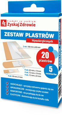 Zestaw plastrów hipoalergicznych 20 sztuk  Zyskaj Zdrowie dATA WAŻNOŚCI 2025.12.30