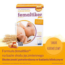 Femaltiker Plus - wsparcie laktacji, smak karmelowy, 12 saszetek