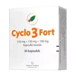 Cyclo 3 Fort, 150 mg+150 mg+100 mg, kapsułki twarde, 30 sztuk