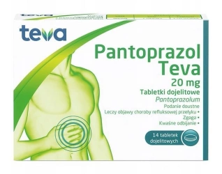 Pantoprazol TEVA 20mg , 14 tabletek dojelitowych