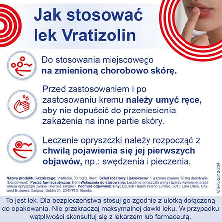 Vratizolin 3% krem, 3 g