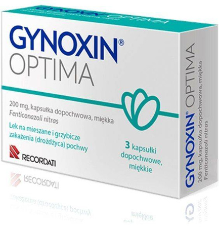 Gynoxin Optima kapsułki dopochwowe 0,2g, 3 sztuki
