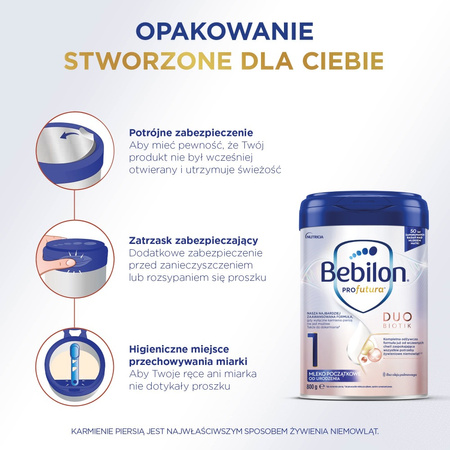 Bebilon PROfutura DUOBIOTIK 1, mleko początkowe od urodzenia, 800 g