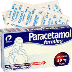 Paracetamol Farmina czop.doodbyt. 50mg*10