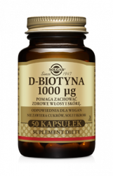 SOLGAR D-biotyna 1000 mcg, 50 kapsułek