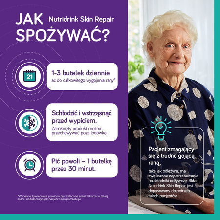 Nutridrink Skin Repair o smaku truskawkowym, 4x200ml Data ważności 2026.03.22