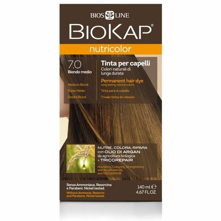 BIOKAP NUTRICOLOR 7.0 Średni Blond 140ml