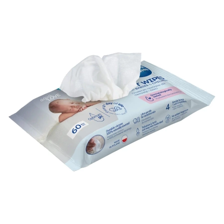 Canpol babies Chusteczki nawilżane dla niemowląt i dzieci, 99% wody, 60 szt.