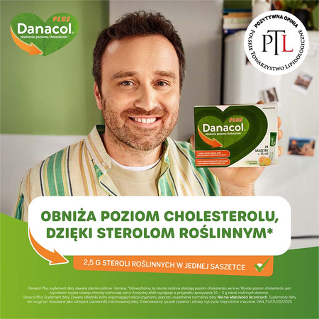 Danacol Plus 21 saszetek po 15 ml Data ważności 2026.03.22