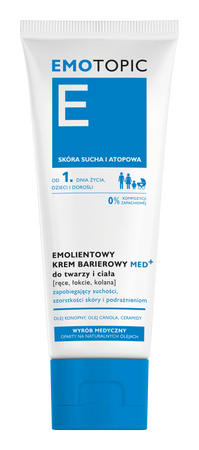 EMOTOPIC Emolientowy krem barierowy MED+ do twarzy i ciała, 75ml