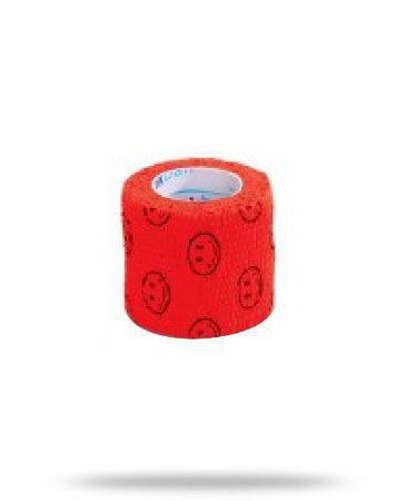 STOKBAN Samoprzylepny bandaż elastyczny uśmiech czerwony, 10cm