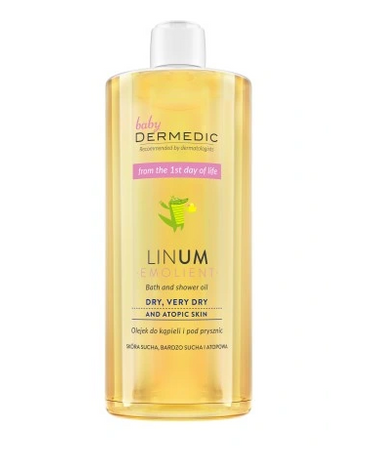 DERMEDIC Linum Emolient Baby Olejek do kąpieli, 500 ml