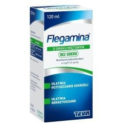 Flegamina syrop smak miętowy BEZ CUKRU 120 ml