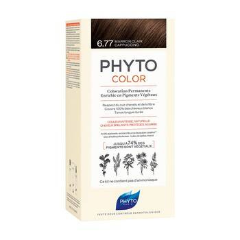 PHYTO COLOR Farba do włosów, 6.77 kolor.Jasny Brąz Cappucino, 1 opakowanie