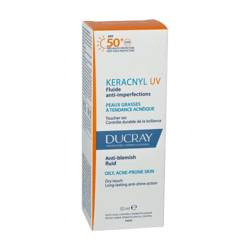 DUCRAY Keracnyl UV Fluid SPF50+, 50 ml + Keracnyl żel pieniący 40ml GRATIS