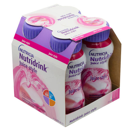 Nutridrink Juice Style o smaku truskawkowym 4x200 ml
