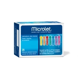 Microlet Lancety kolorowe 25 szt.