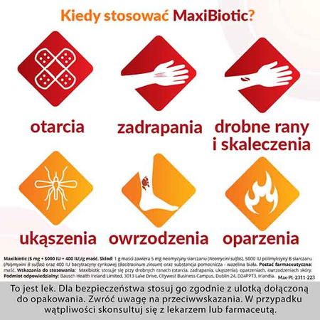 Maxibiotic maść, 10 saszetek a 1g 