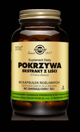 SOLGAR Pokrzywa kaps. 60 kapsułek