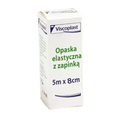 Opaska elastyczna VISCOPLAST tkana z zapinką 5m x 8 cm 1szT