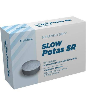 Slow Potas SR, 100 tabletek  data ważności 2024/04