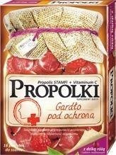 Propolki z dziką różą i sokiem malinowym, 16 pastylek do ssania
