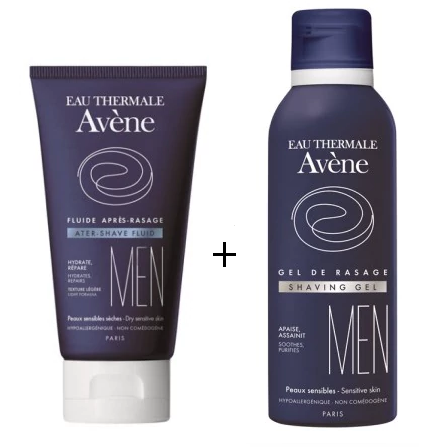 AVENE MEN HOMME Fluid 75ml + Żel do golenia 150ml