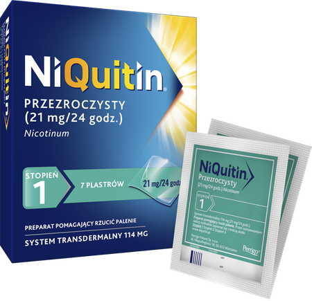 Niquitin Plastry 1 stopień 21mg/24h 7sztuk