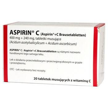 Aspirin C 20 tabletek musujących import równoległy