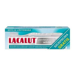 Lacalut Perfect White Pasta do zębów 75 ml + Szczoteczka średniej twardości szara