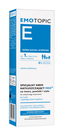 EMOTOPIC Specjalny krem natłuszczający MED+ na twarz, powieki i ciało, 75ml