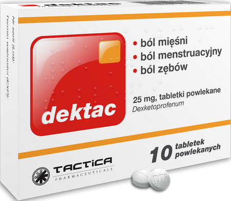 Dektac 25 mg, 10 tabletek powlekanych
